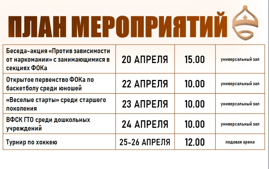 План мероприятий